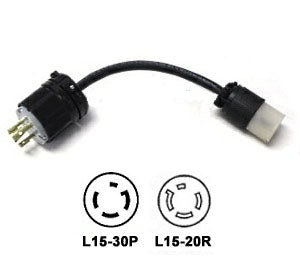L15-30P to L15-20R Plug Adapter [1 Foot]