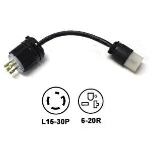 L15-30P to 6-20R Plug Adapter [1 Foot]