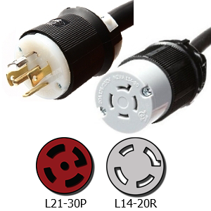 L21-30P to L14-20R Plug Adapter (1 Foot)