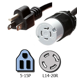 5-15P to L14-20R Plug Adapter (1 Foot)