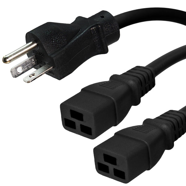 6-20P to 2 x C19 Splitter Power Cords
