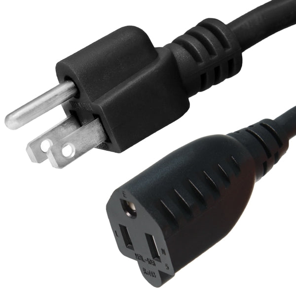 NEMA 5-15P Extension Cords Rated 13 Amps, 250V, 16/3 AWG
