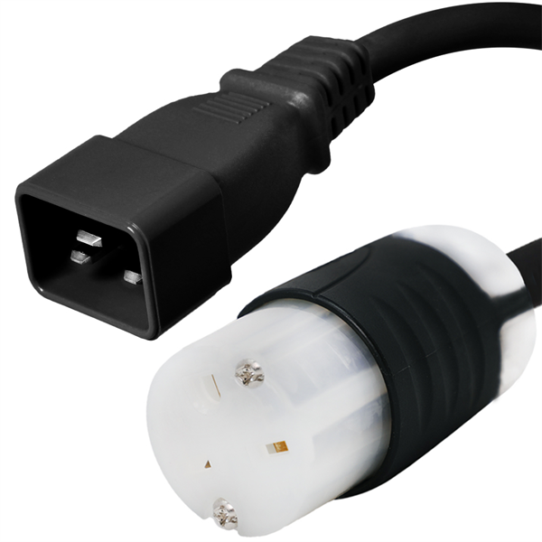 C20 to 6-15R Plug Adapter, 15A, 250V, 14/3 SJT
