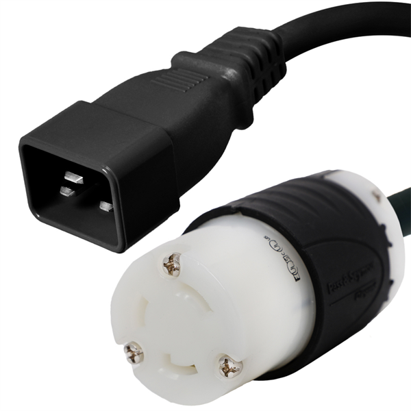 C20 to L5-30R Plug Adapter, 20A, 125V, 12/3 SJT