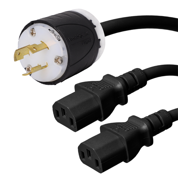 L5-20P to 2x C13 Splitter Power Cords