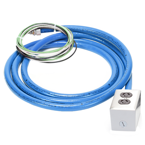 L7-15R Duplex PDU Whips, 15A, 277V, 3-Wire Underfloor Cables
