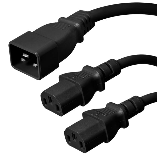C20 to 2x C13 Splitter Power Cords