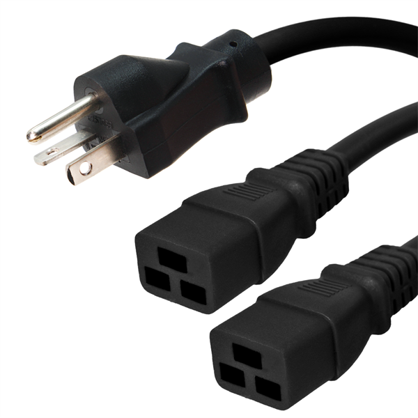5-20P to 2x C19 Splitter Power Cords