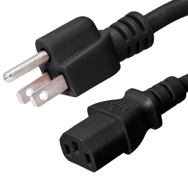 5-15P to C13 Power Cords, 15A, 125V, 14/3 SJT+