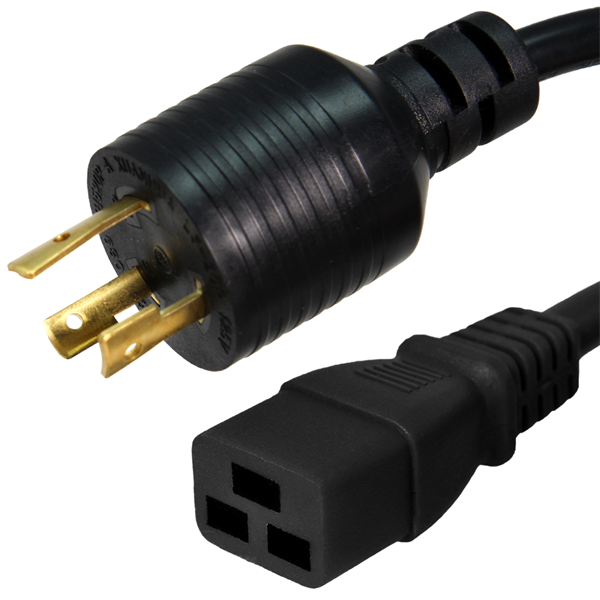 L5-20P to C19 Power Cord, 20A, 125V, 12/3 SJT