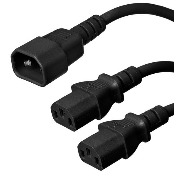 C14 to 2x C13 Splitter Power Cords