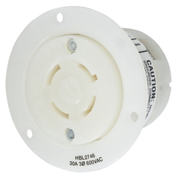 Hubbell L17-30R Twist-Lock® Flanged Outlet Rated for 30A/3Ø 600V