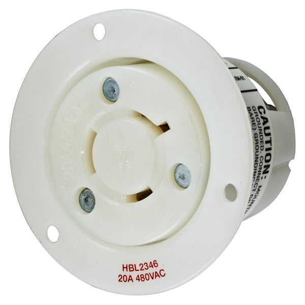 Hubbell L8-20R Twist-Lock® Flanged Outlet Rated for 20A/480V