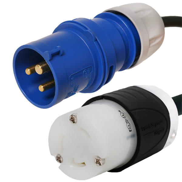 332P6 to NEMA L6-30R Plug Adapter [1 Foot]