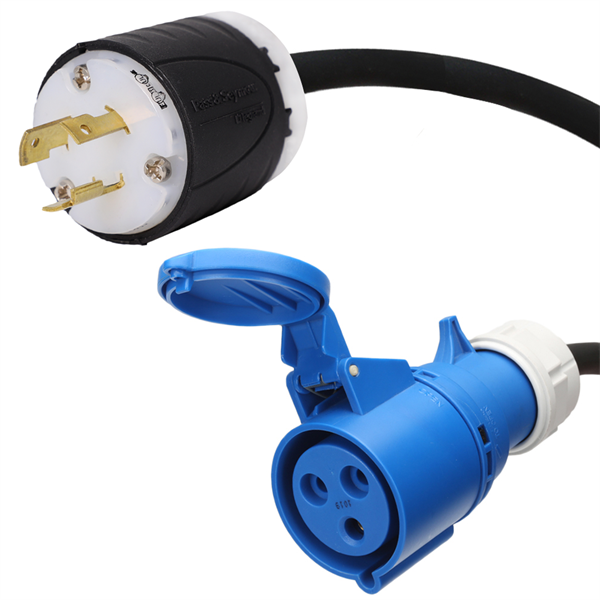 NEMA L6-20P to IEC 316C6 Plug Adapter [1 Foot]