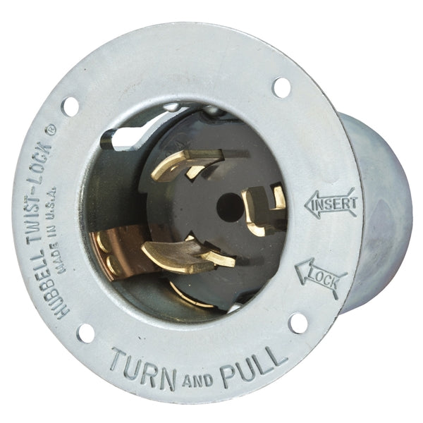 Hubbell CS6377 CA STD Twist-Lock® Flanged Inlet Rated for 50A/125V
