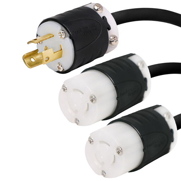 L5-15P to 2 x L5-15R Splitter Power Cords