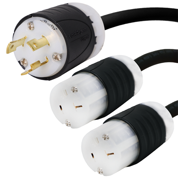 L5-30P to 2 x 5-20R Splitter Power Cords