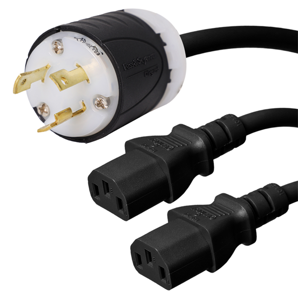 L5-30P to 2 x C13 Splitter Power Cords