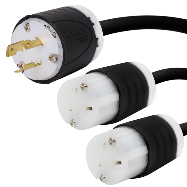 L6-20P to 2 x 6-20R Splitter Power Cords