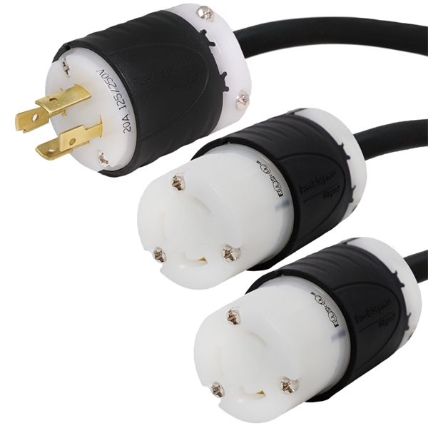 L14-20P to 2x L6-30R Splitter Power Cords