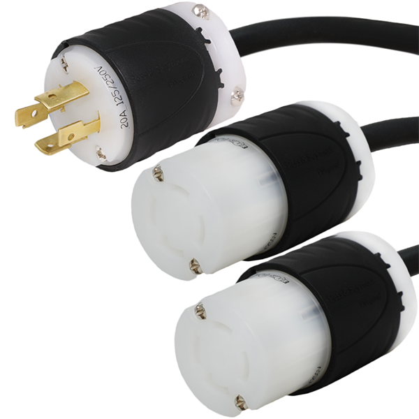 L14-20P to 2x L14-30R Splitter Power Cords