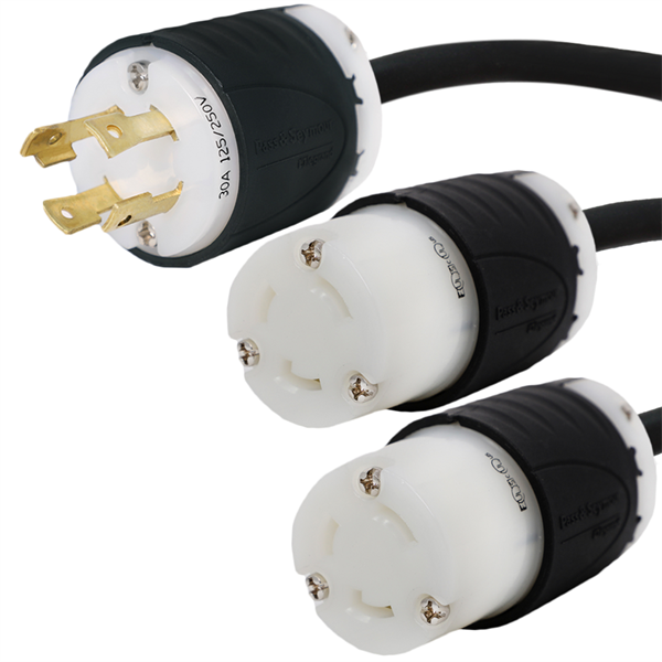 L14-30P to 2x L5-30R Splitter Power Cords