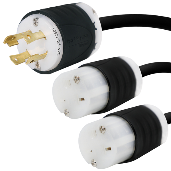 L14-30P to 2x 6-20R Splitter Power Cords