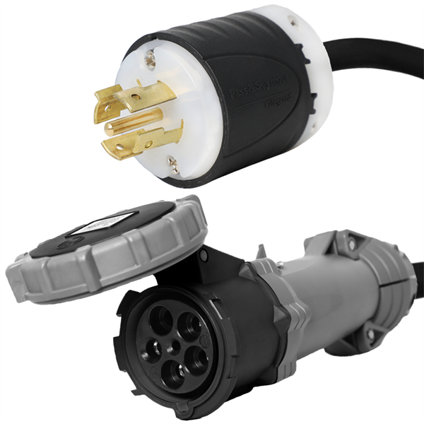NEMA L23-20P to 520C5W Pin and Sleeve Connector [1 Foot]
