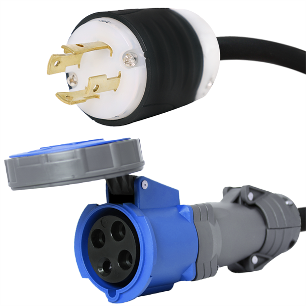 L15-30P to 420C9W Pin and Sleeve Connector [1 Foot]
