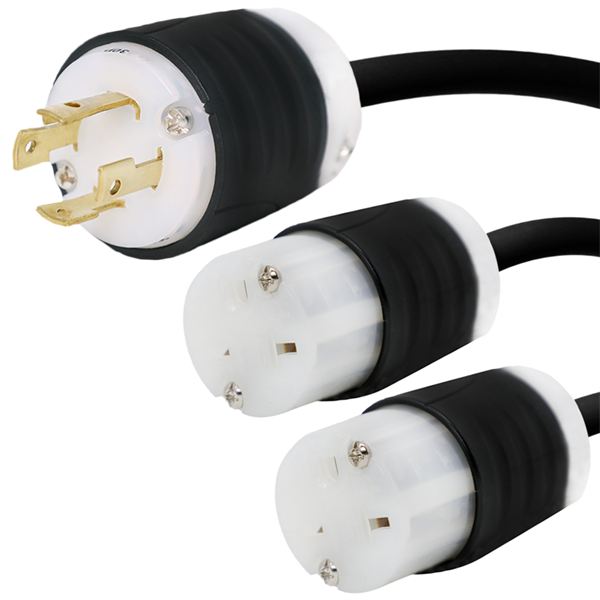L15-30P to 2x 6-20R Splitter Power Cords