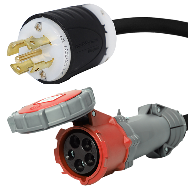 L22-30P to 530C7W Pin and Sleeve Connector [1 Foot]
