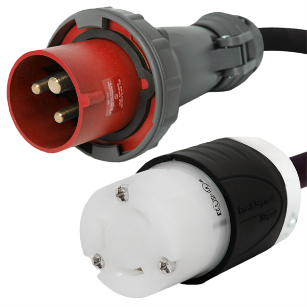 330P7W to NEMA L8-30R Plug Adapter [1 Foot]