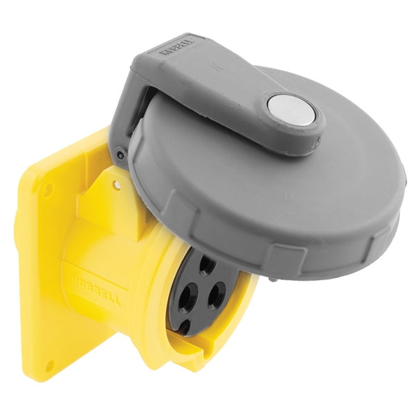 Hubbell HBL360R4W Pin and Sleeve Flanged Receptacle Rated for 60A/125V