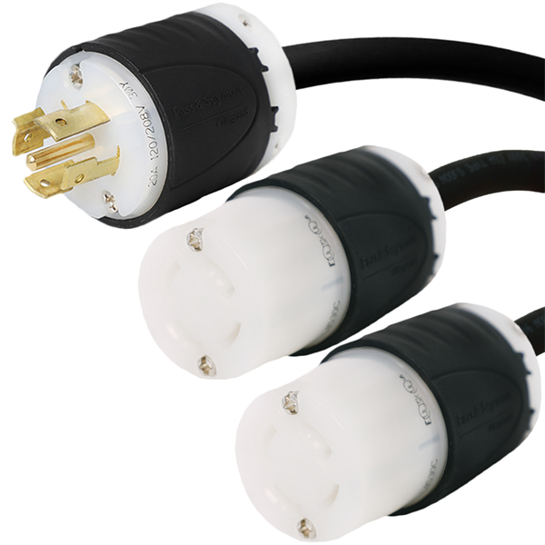 L21-20P to 2x L15-30R Splitter Power Cords