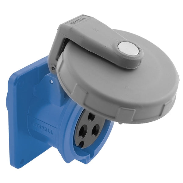 Hubbell HBL3100R6W Pin and Sleeve Flanged Receptacle Rated for 100A/250V