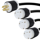 L21-30P to 3 x L6-20R 3-Phase Splitter Power Cord