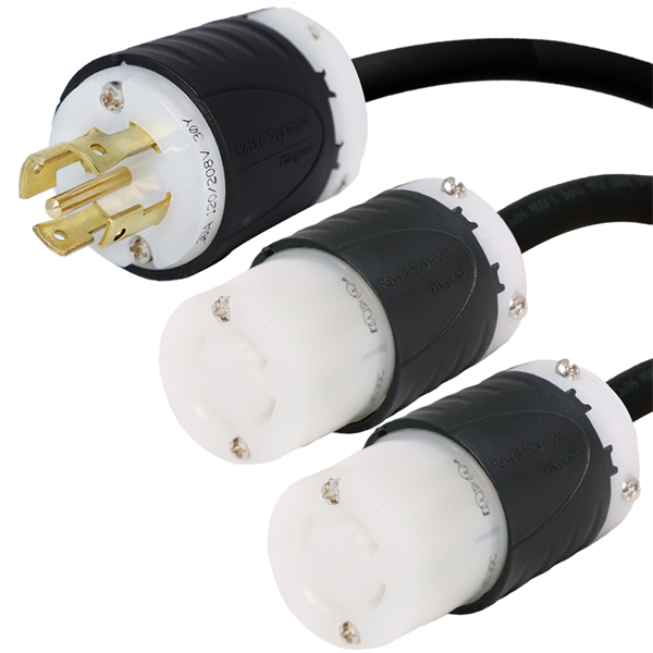 L21-30P to 2x L15-30R Splitter Power Cords.