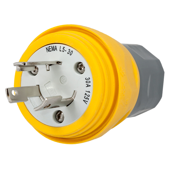 Hubbell HBL28W47 L5-30P Twist-Lock® Watertight Plug, 30A, 125V