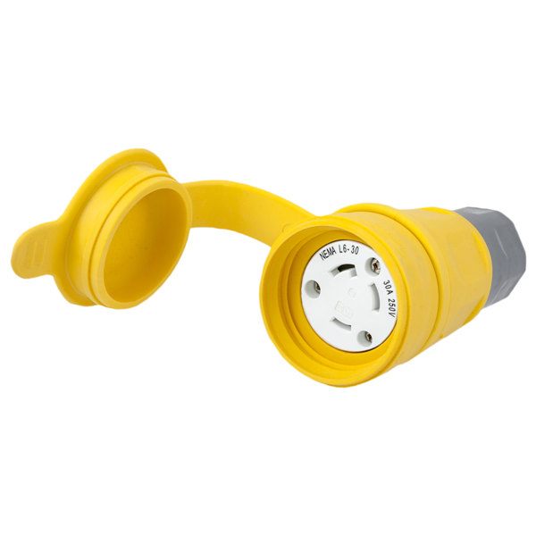 Hubbell HBL29W48 L6-30R Twist-Lock® Watertight Connector, 30A, 250V