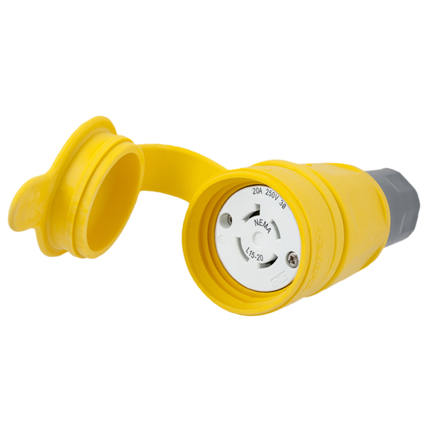 Hubbell HBL27W75 L15-20R Twist-Lock® Watertight Connector, 20A, 3Ø 250V
