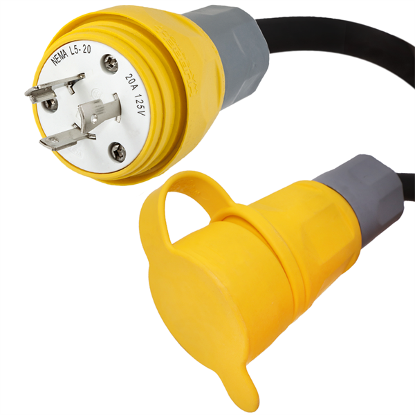 L5-20 Watertight Marine Extension Cords, 20A, 125V, 12/3 SJOOW