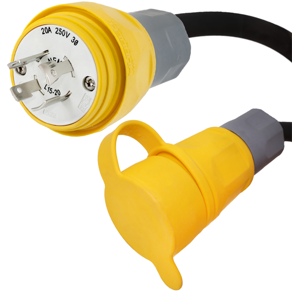 L15-20 Watertight Marine Extension Cords, 20A, 250V, 12/4 SJOOW
