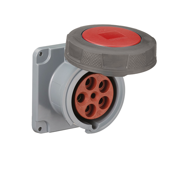 Mennekes ME560R7W 60A, 277-480V, 4-Pole Pin and Sleeve Flanged Receptacle
