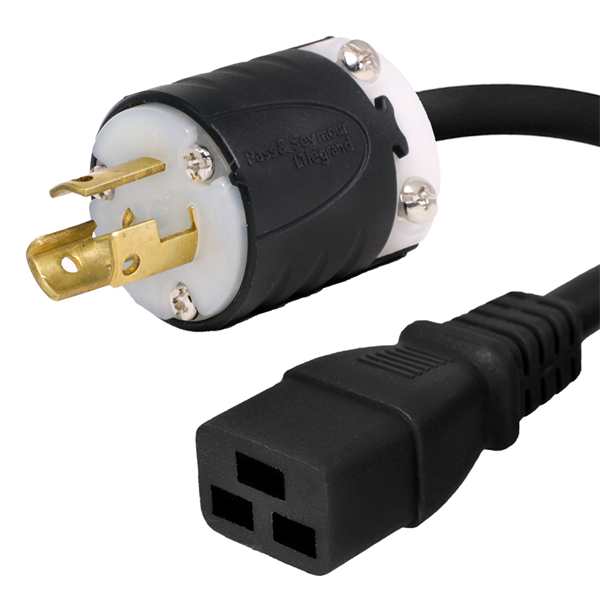 L5-15P to C19 Power Cord, 15A, 125V, 14/3 SJT