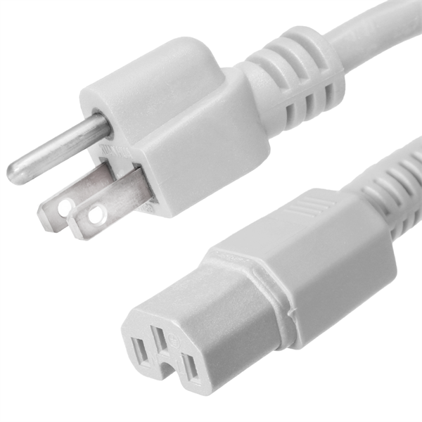 5-15P to C15 Power Cords, 15A, 125V, 14/3 SJT +