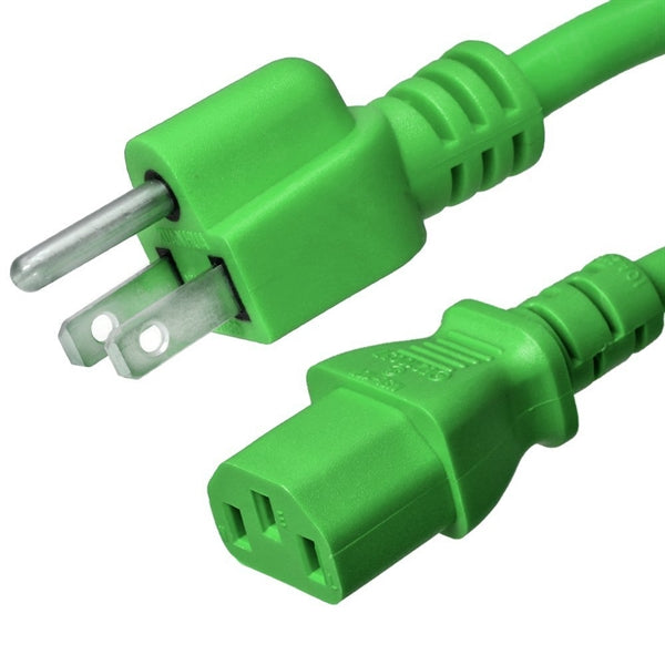 5-15P to C13 Power Cords, 10A, 125V, 18/3 SJT+