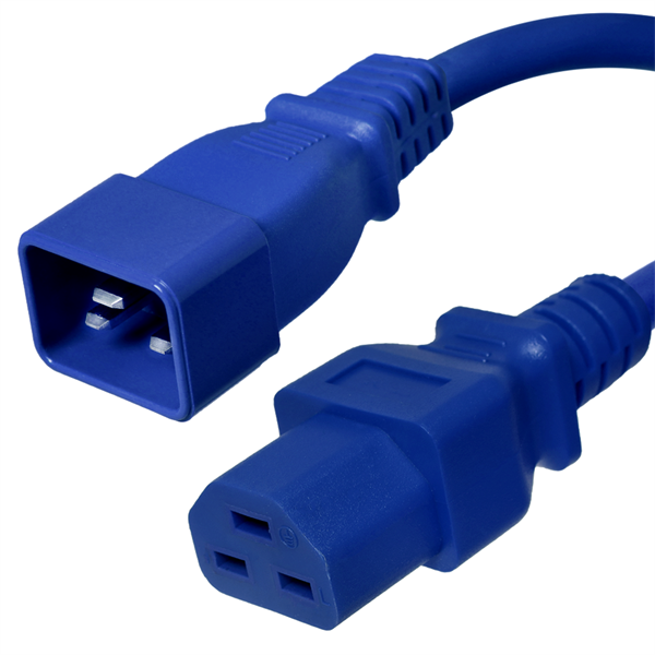 C20 to C21 Power Cords, 20A, 250V, 12/3 SJT +